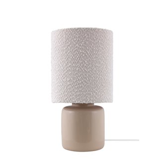 Beżowa lampa stołowa japandi boucle Florian 39cm